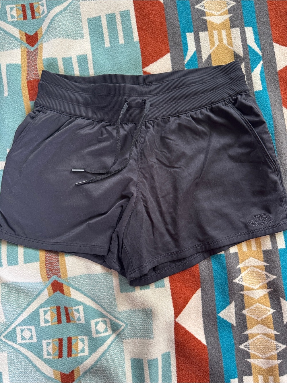 The North Face Women's Black Athletic Shorts with Drawstring Waist